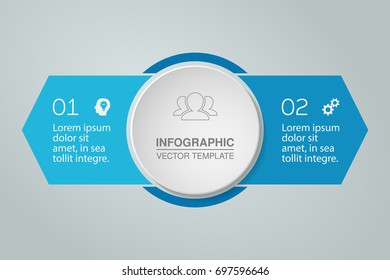 Vector infographic template for diagram, graph, presentation, chart, business concept with 2 options.