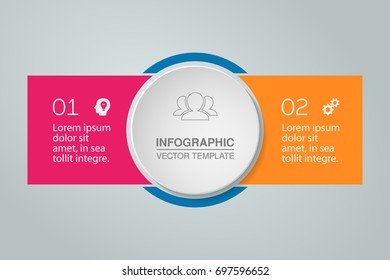 Modelo de infográfico de vetor para diagrama, gráfico, apresentação, gráfico, conceito de negócios com 2 opções.