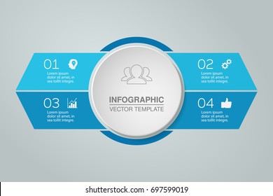 Vector infographic template for diagram, graph, presentation, chart, business concept with 4 options.