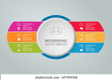 Vector infographic template for diagram, graph, presentation, chart, business concept with 6 options.