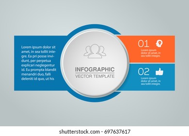 Vector infographic template for diagram, graph, presentation, chart, business concept with 2 options.