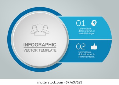 Vector infographic template for diagram, graph, presentation, chart, business concept with 2 options.