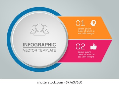 Vector infographic template for diagram, graph, presentation, chart, business concept with 2 options.