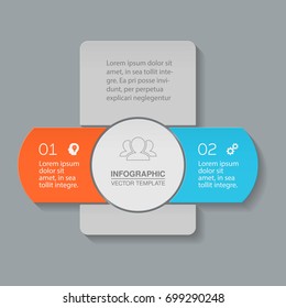 Vector infographic template for diagram, graph, presentation, chart, business concept with 2 options.