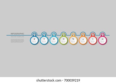 Vector infographic template for diagram, graph, presentation, chart, business concept with 8 options.