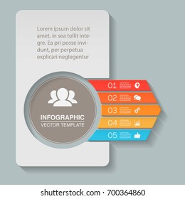 Vector infographic template for diagram, graph, presentation, chart, business concept with 5 options.