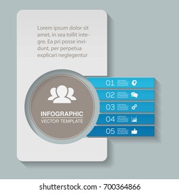 Vector infographic template for diagram, graph, presentation, chart, business concept with 5 options.