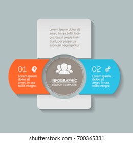 Vector infographic template for diagram, graph, presentation, chart, business concept with 2 options.