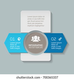 Vector infographic template for diagram, graph, presentation, chart, business concept with 2 options.