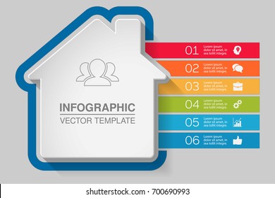 Vector infographic template for diagram, graph, presentation, chart, business concept with 6 options.