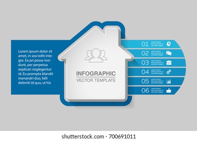 Vector infographic template for diagram, graph, presentation, chart, business concept with 6 options.