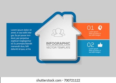 Vector infographic template for diagram, graph, presentation, chart, business concept with 2 options.