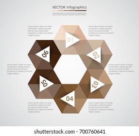 Vector infographic template for diagram, graph, presentation and chart. Business concept with 6 options, parts, steps or processes.