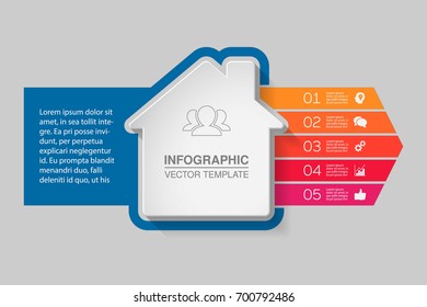 Vector infographic template for diagram, graph, presentation, chart, business concept with 5 options.