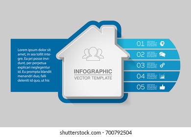 Vector infographic template for diagram, graph, presentation, chart, business concept with 5 options.
