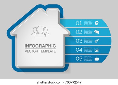 Vector infographic template for diagram, graph, presentation, chart, business concept with 5 options.