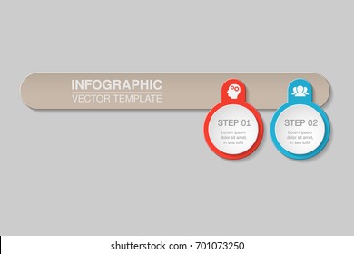 Vector infographic template for diagram, graph, presentation, chart, business concept with 2 options.