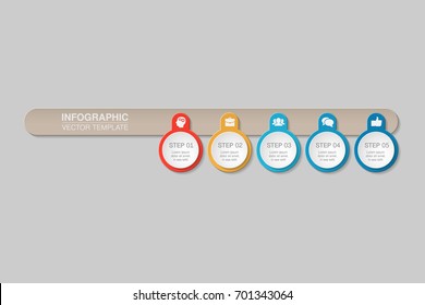 Vector infographic template for diagram, graph, presentation, chart, business concept with 5 options.