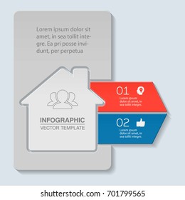 Vector infographic template for diagram, graph, presentation, chart, business concept with 2 options.