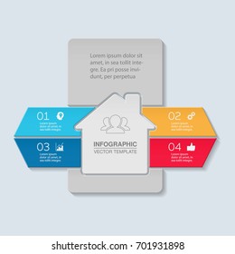 Vector infographic template for diagram, graph, presentation, chart, business concept with 4 options.