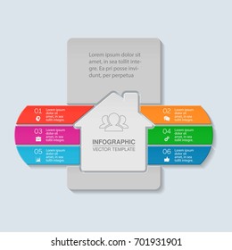 Vector infographic template for diagram, graph, presentation, chart, business concept with 6 options.