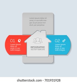Vector infographic template for diagram, graph, presentation, chart, business concept with 2 options.