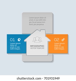 Vector infographic template for diagram, graph, presentation, chart, business concept with 2 options.