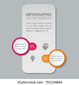 Vector infographic template for diagram, graph, presentation, chart, business concept with 2 options.