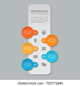 Vector infographic template for diagram, graph, presentation, chart, business concept with 5 options.