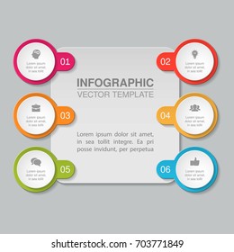 Vector infographic template for diagram, graph, presentation, chart, business concept with 6 options.