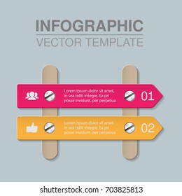 Vector infographic template for diagram, graph, presentation, chart, business concept with 2 options.