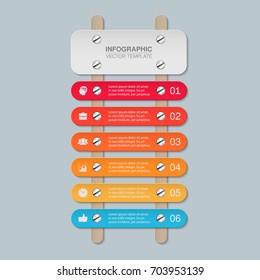 Vector infographic template for diagram, graph, presentation, chart with 6 options.