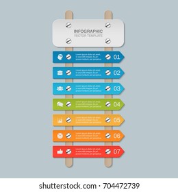 Vector infographic template for diagram, graph, presentation, chart, business concept with 7 options.