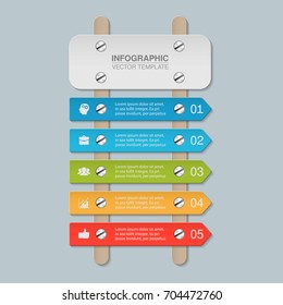 Vector infographic template for diagram, graph, presentation, chart, business concept with 5 options.
