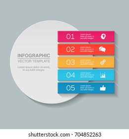 Vector infographic template for diagram, graph, presentation, chart, business concept with 5 options.