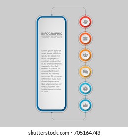 Vector infographic template for diagram, graph, presentation, chart, business concept with 6 options.