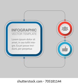 Vector infographic template for diagram, graph, presentation, chart, business concept with 2 options.