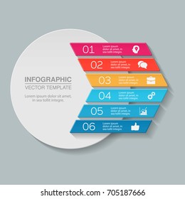 Vector infographic template for diagram, graph, presentation, chart, business concept with 6 options.