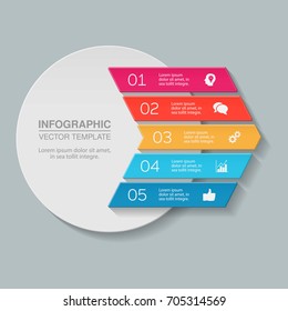 Vector infographic template for diagram, graph, presentation, chart, business concept with 5 options.