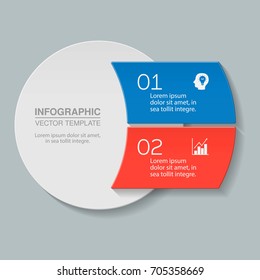 Vector infographic template for diagram, graph, presentation, chart, business concept with 2 options.