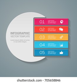 Vector infographic template for diagram, graph, presentation, chart, business concept with 5 options.