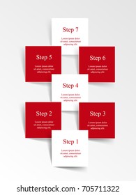 Vector infographic template for diagram, graph, presentation and chart. Business concept with 7 options, parts, steps or processes.