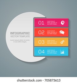 Vector infographic template for diagram, graph, presentation, chart, business concept with 4 options.