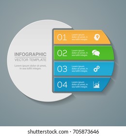 Vector infographic template for diagram, graph, presentation, chart, business concept with 4 options.