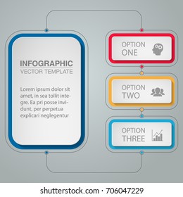 Vector infographic template for diagram, graph, presentation, chart, business concept with 3 options.
