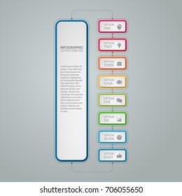 Vector infographic template for diagram, graph, presentation, chart, business concept with 8 options.