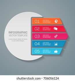 Vector infographic template for diagram, graph, presentation, chart, business concept with 5 options.