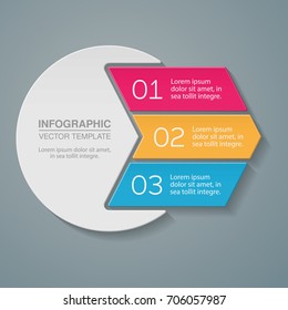 Vector infographic template for diagram, graph, presentation, chart, business concept with 3 options.