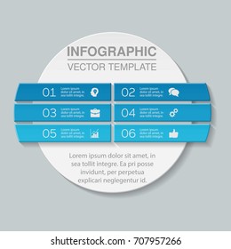 Vector infographic template for diagram, graph, presentation, chart, business concept with 6 options.
