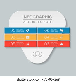 Vector infographic template for diagram, graph, presentation, chart, business concept with 6 options.